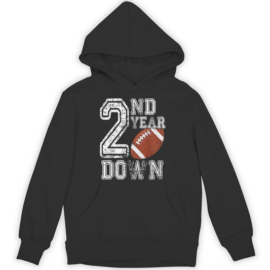 2Nd Year Down Football Lover 2Nd Birthday Boy Football Unisex Hoodie
