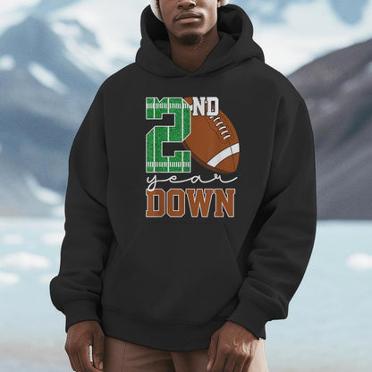 2Nd Year Down Football Lover Second Birthday Boy Party Unisex Hoodie