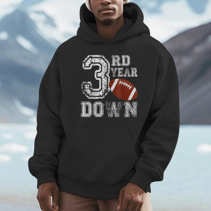 3Rd Year Down Football Lover Third Birthday Boy Party Unisex Hoodie