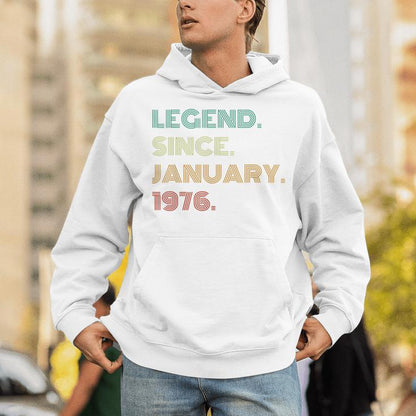 49 Years Old Legend Since January 1976 49Th Birthday Unisex Hoodie