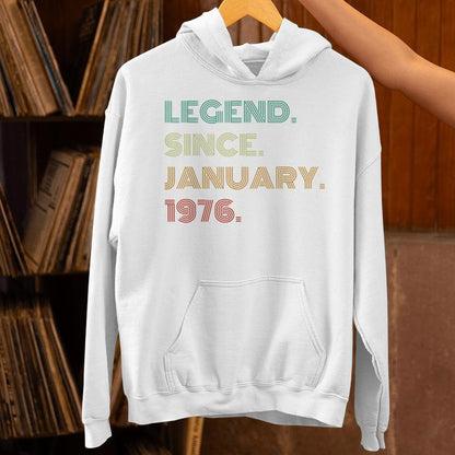 49 Years Old Legend Since January 1976 49Th Birthday Unisex Hoodie
