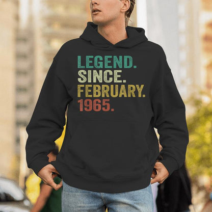 60 Years Old Legend Since February 1965 60Th Birthday Unisex Hoodie