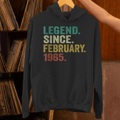 60 Years Old Legend Since February 1965 60Th Birthday Unisex Hoodie