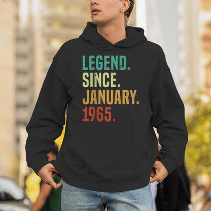 60 Years Old Legend Since January 1965 60Th Birthday Unisex Hoodie