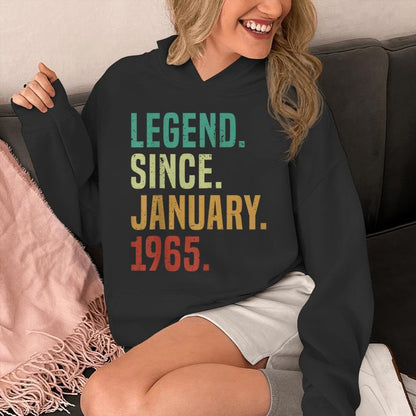60 Years Old Legend Since January 1965 60Th Birthday Unisex Hoodie