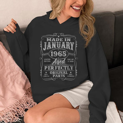 60 Years Old Made In January 1965 Vintage 60Th Birthday Men Unisex Hoodie