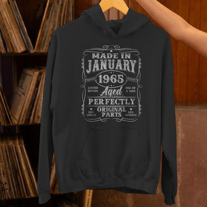 60 Years Old Made In January 1965 Vintage 60Th Birthday Men Unisex Hoodie