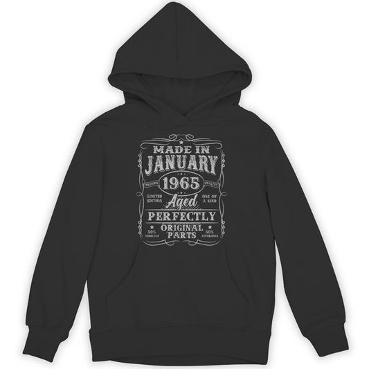 60 Years Old Made In January 1965 Vintage 60Th Birthday Men Unisex Hoodie