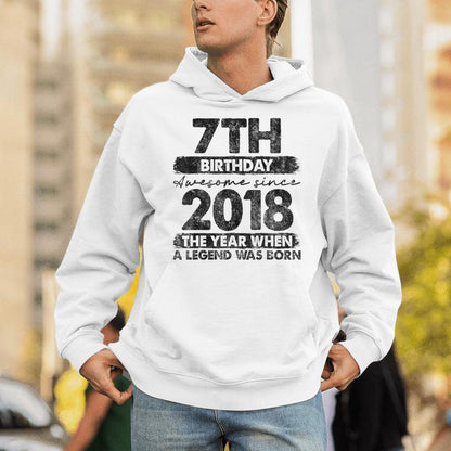 7 Year Old Vintage 2018 Limited Edition 7Th Birthday Unisex Hoodie