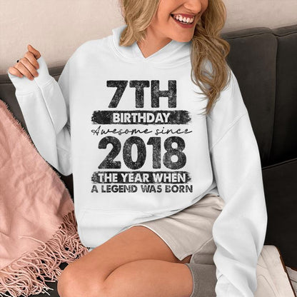 7 Year Old Vintage 2018 Limited Edition 7Th Birthday Unisex Hoodie