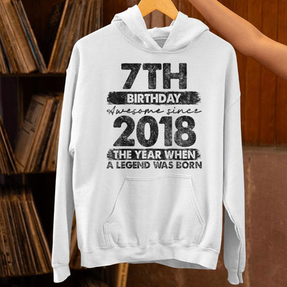 7 Year Old Vintage 2018 Limited Edition 7Th Birthday Unisex Hoodie