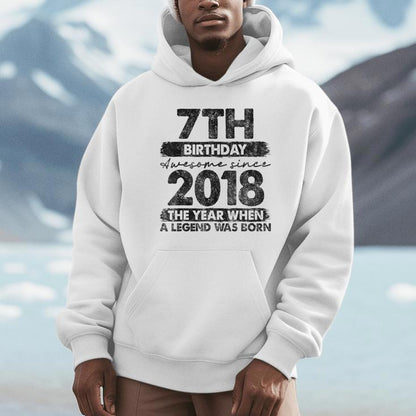 7 Year Old Vintage 2018 Limited Edition 7Th Birthday Unisex Hoodie