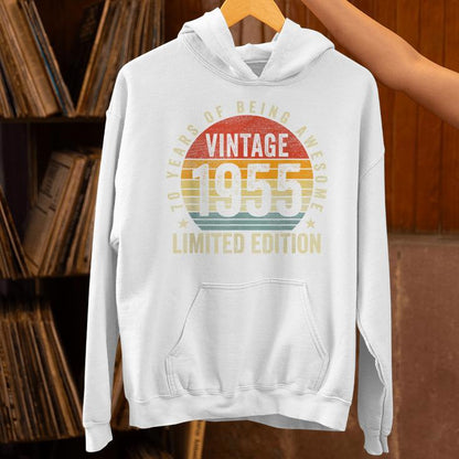 70 Years Old Vintage 1955 Born In 1955 70Th Birthday Unisex Hoodie