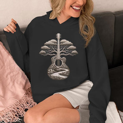 Acoustic Guitar Tree Nature Lover Guitarist Guitar Player Unisex Hoodie