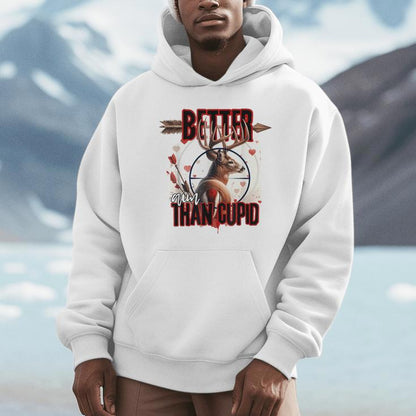 I Aim Better Than Cupid Valentines Deer Hunting For Boys Men Unisex Hoodie