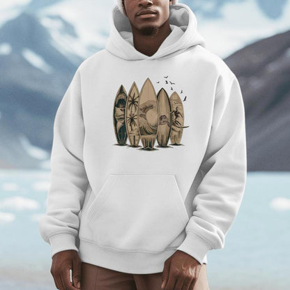 On Back Surfing Tropical Surfboards Surfboarder Surfer Unisex Hoodie