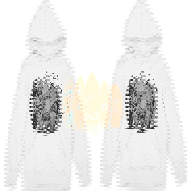 On Back Surfing Tropical Surfboards Surfboarder Surfer Unisex Hoodie