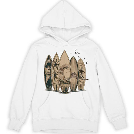 On Back Surfing Tropical Surfboards Surfboarder Surfer Unisex Hoodie