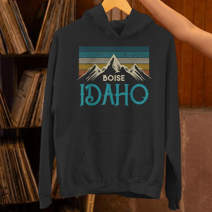 Boise Idaho Vintage Mountains Souvenir Unisex Hoodie