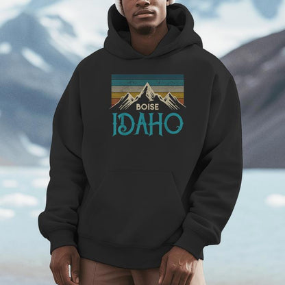 Boise Idaho Vintage Mountains Souvenir Unisex Hoodie