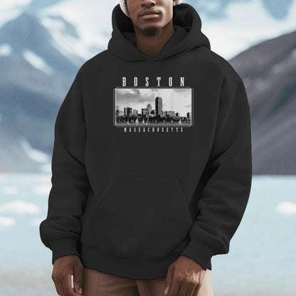 Boston Skyline Massachusetts Pride Vintage Boston Unisex Hoodie