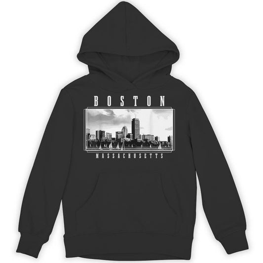 Boston Skyline Massachusetts Pride Vintage Boston Unisex Hoodie