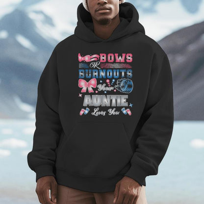 Bows Or Burnouts Your Auntie Loves You Gender Reveal Party Unisex Hoodie