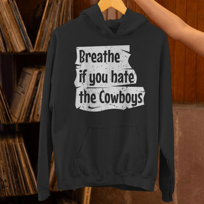 Breathe If You Hate The Cowboys Meme Quote Vintage Unisex Hoodie