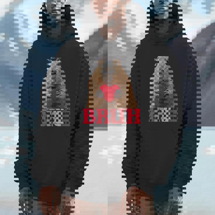 Capybara Bruh Meme Saying Ns Boys Valentine Boy Unisex Hoodie