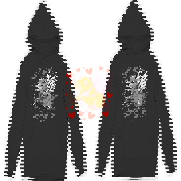 Capybara Valentine Cupid Hearts Valentine's Day Capybara Unisex Hoodie