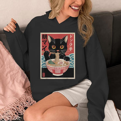 Cat Ramen Japanese Kawaii Cat Graphic Anime Unisex Hoodie