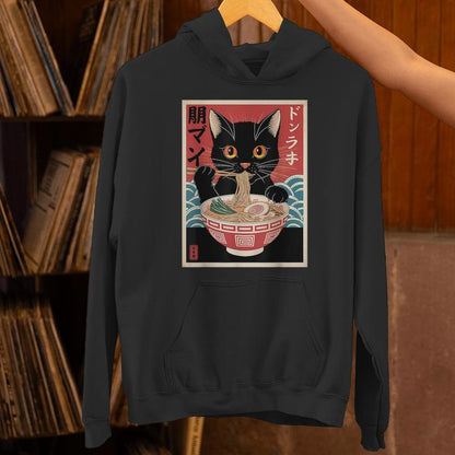 Cat Ramen Japanese Kawaii Cat Graphic Anime Unisex Hoodie