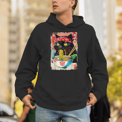 Cat Ramen Japanese Cat Kawaii Cat Anime Unisex Hoodie
