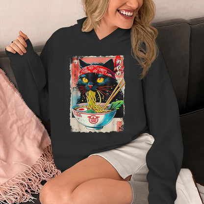 Cat Ramen Japanese Cat Kawaii Cat Anime Unisex Hoodie