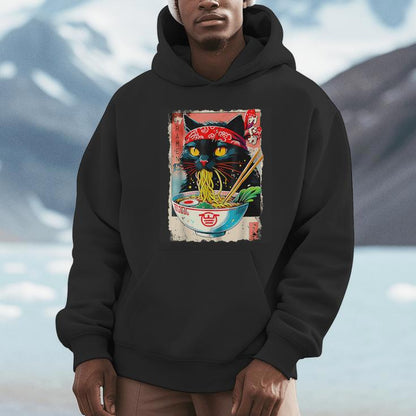 Cat Ramen Japanese Cat Kawaii Cat Anime Unisex Hoodie