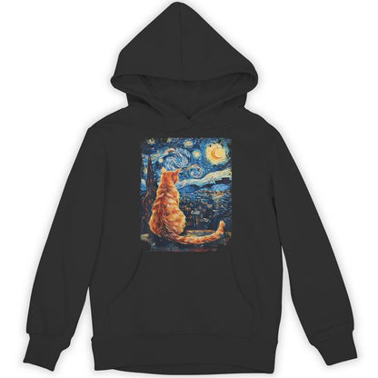 Cat Starry Night Van Gogh Cat For Cat Lover Cat Dad Unisex Hoodie