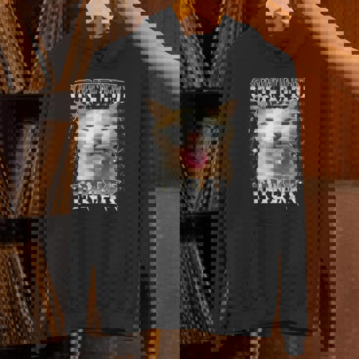 Certified Freak Eat Cement Cursed Silly Cat Meme Unisex Hoodie