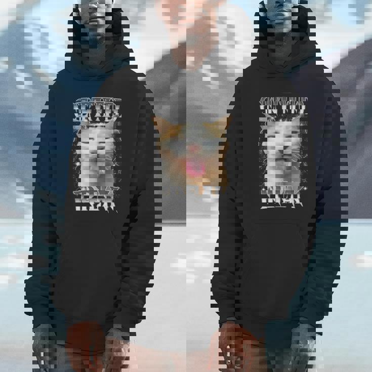 Certified Freak Eat Cement Cursed Silly Cat Meme Unisex Hoodie