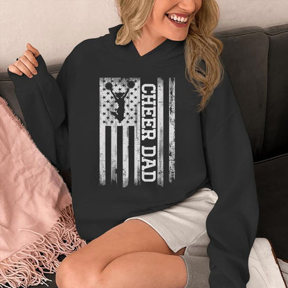 Cheer Dad American Flag Cheerleader Rebel Cheerleading Unisex Hoodie