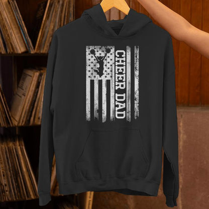 Cheer Dad American Flag Cheerleader Rebel Cheerleading Unisex Hoodie