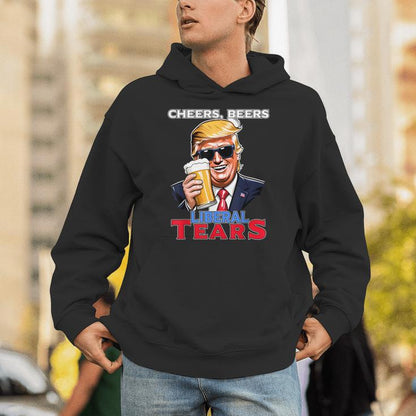 Cheers Beer Liberal Tears Trump Beer Unisex Hoodie
