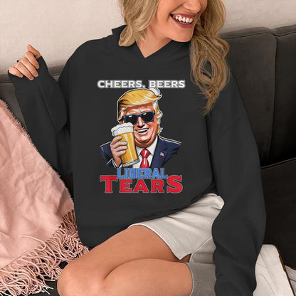 Cheers Beer Liberal Tears Trump Beer Unisex Hoodie