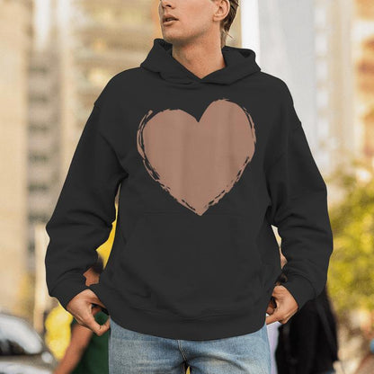 Color Of The Year 2025 Mocha Mousse Heart With White Unisex Hoodie