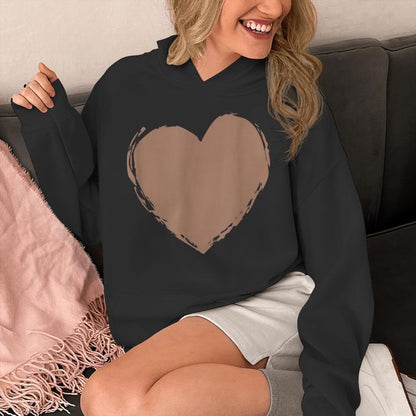 Color Of The Year 2025 Mocha Mousse Heart With White Unisex Hoodie