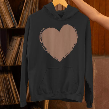 Color Of The Year 2025 Mocha Mousse Heart With White Unisex Hoodie