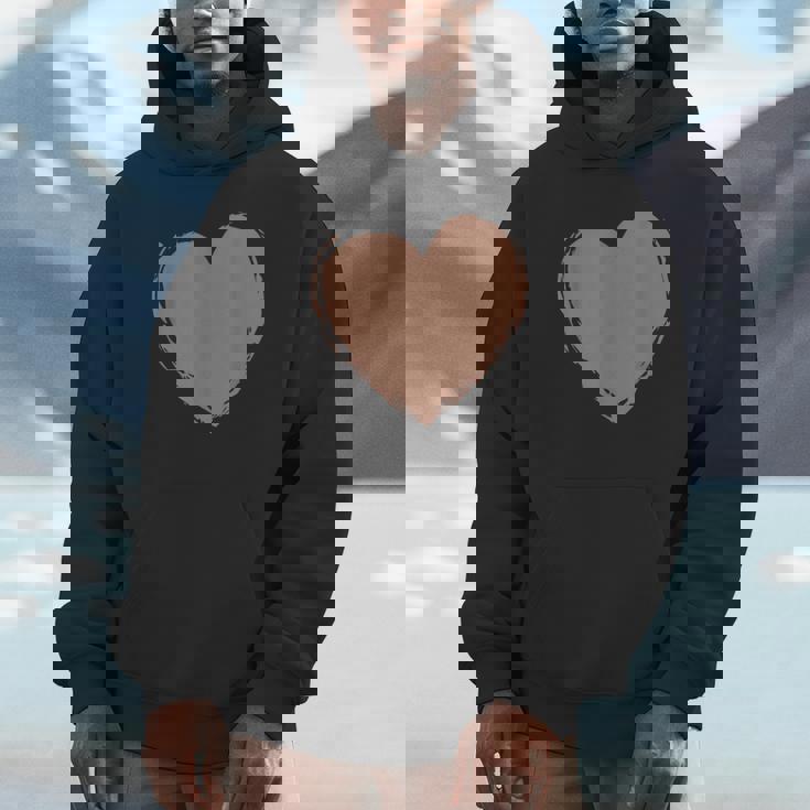 Color Of The Year 2025 Mocha Mousse Heart With White Unisex Hoodie