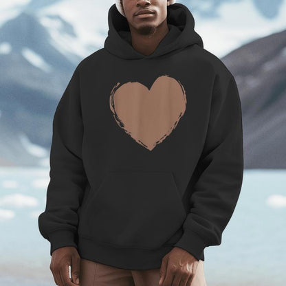 Color Of The Year 2025 Mocha Mousse Heart With White Unisex Hoodie