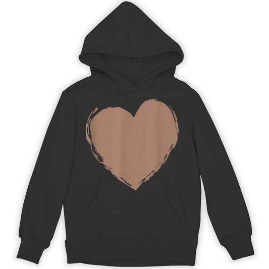 Color Of The Year 2025 Mocha Mousse Heart With White Unisex Hoodie