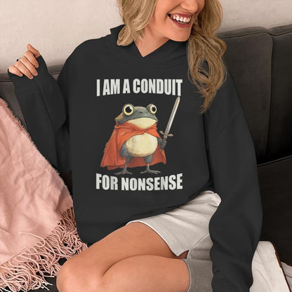 I Am A Conduit For Nonsense Frog With Sword Unisex Hoodie