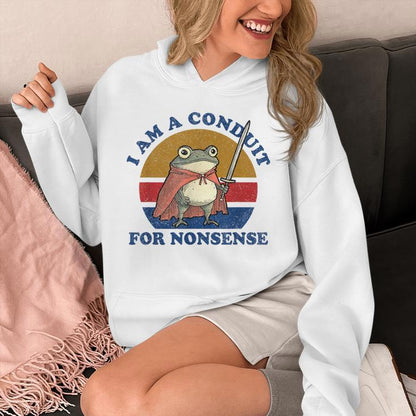 I Am A Conduit For Nonsense Sayings Frog Meme Gamer Unisex Hoodie